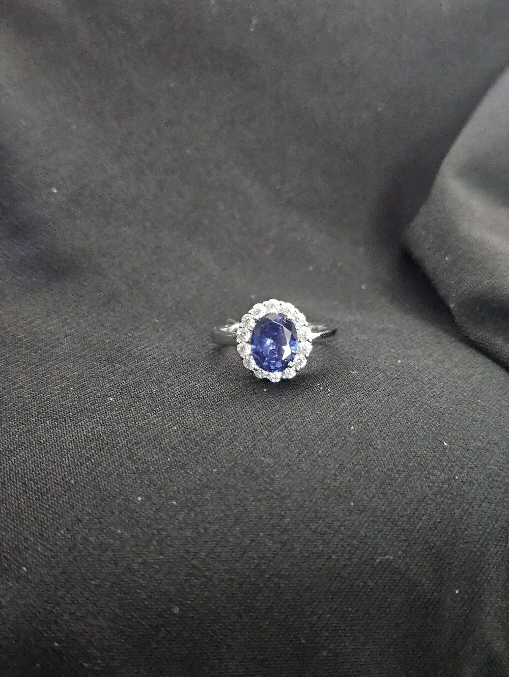 Elegant Silver and Purple Gemstone Ring